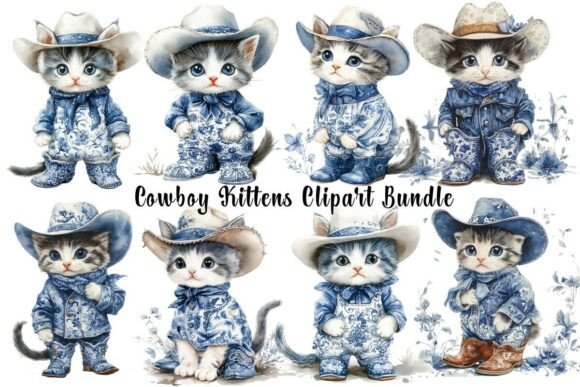 Download Cowboy Kittens Clipart Bundle - Premium Resources