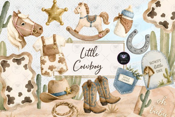 Download Little Cowboy Baby Shower Clipart - Premium Resources